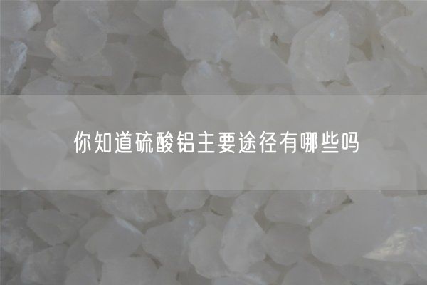 你知道硫酸鋁主要途徑有哪些嗎(圖1)