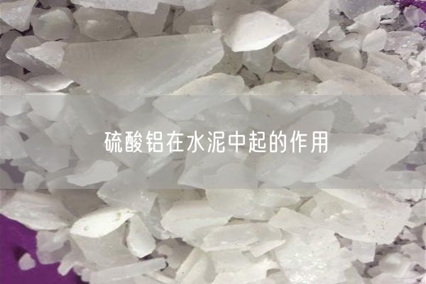 硫酸鋁在水泥中起的作用(圖1)